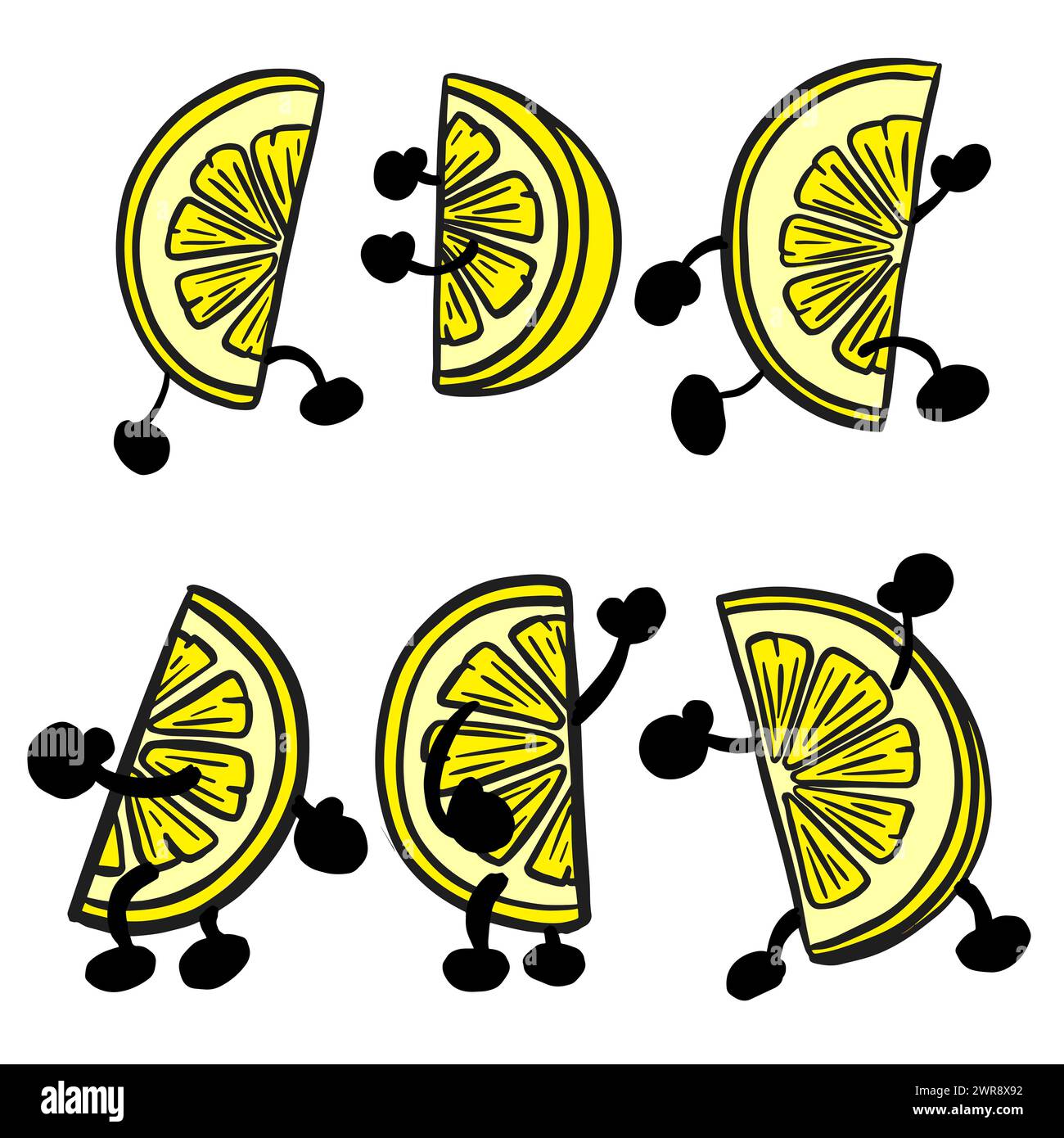 Lustige Zeichentrickfigur Frucht Slice Maskottchen Illustration Lime Stockfoto