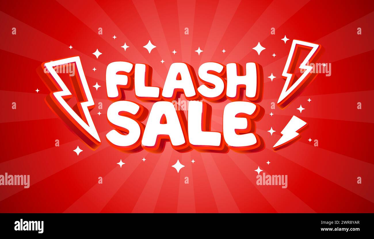 Flash Sale Event, großes Angebot, Plakatschild. Vektor Stock Vektor