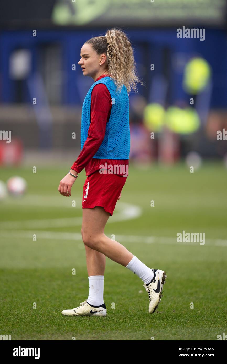 Liverpool FC gegen Leicester FC Womens FA Cup PRENTON PARK, TRANMERE, ENGLAND, 9. März 2024 Leanne Kiernan von Liverpool während des FA Cup-Spiels der Frauen zwischen Liverpool FC und Leicester FC im Prenton Park Tranmere am 9. März 2024 in Birkenhead, England. Foto: Alan Edwards Stockfoto