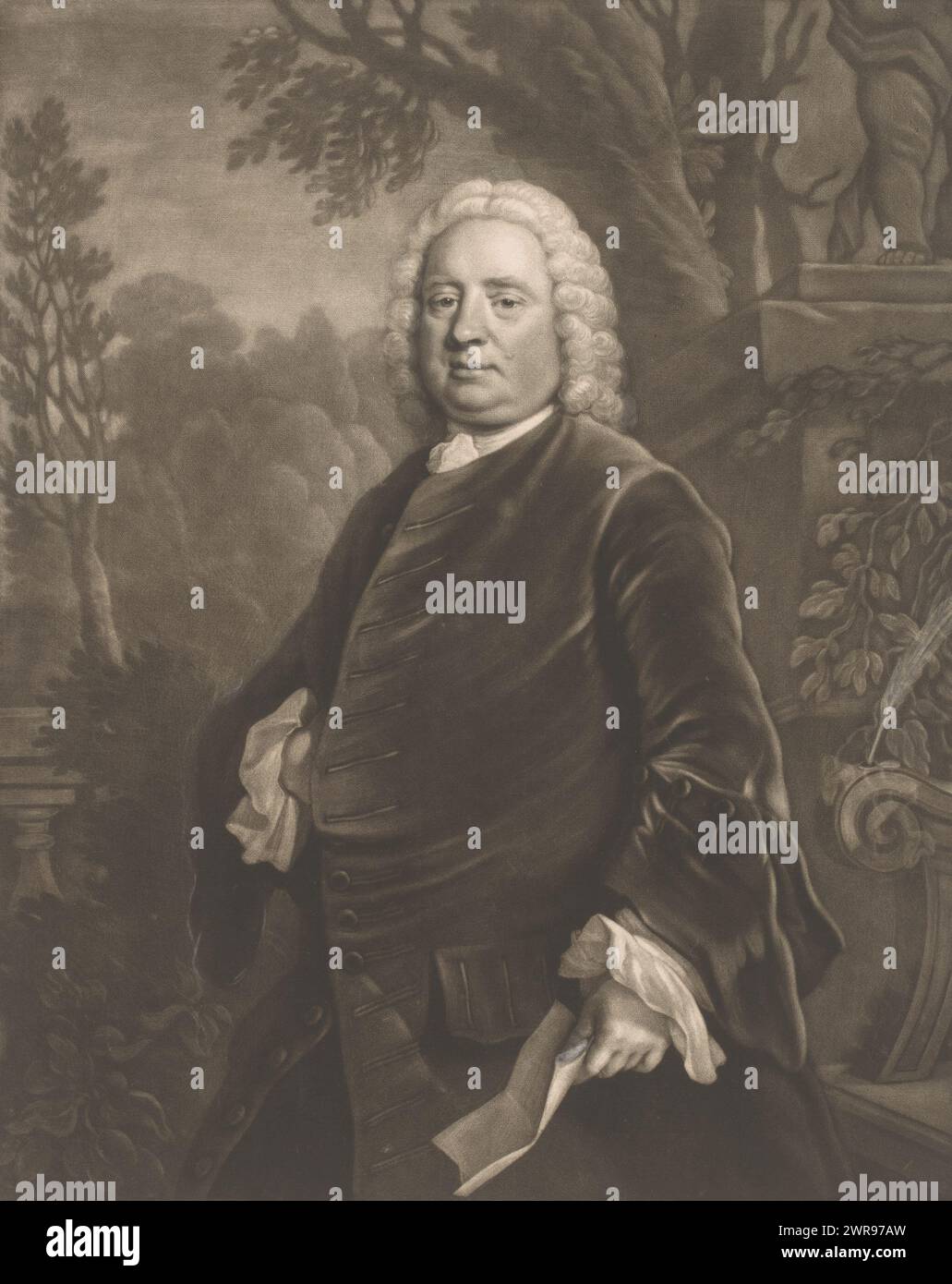 Porträt von Samuel Richardson, Buchmacher: James McArdell, nach Malerei von Joseph Highmore, London, 1747–1765, Papier, Pinsel Höhe 355 mm x Breite 252 mm, bedruckt Stockfoto