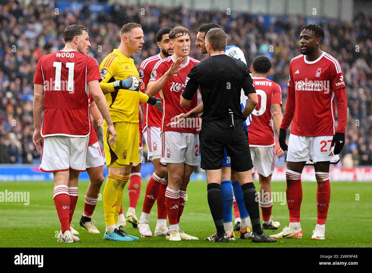 Während des Premier League-Spiels zwischen Brighton und Hove Albion und Nottingham Forest im American Express Community Stadium, Brighton und Hove am Sonntag, den 10. März 2024. (Foto: Jon Hobley | MI News) Credit: MI News & Sport /Alamy Live News Stockfoto