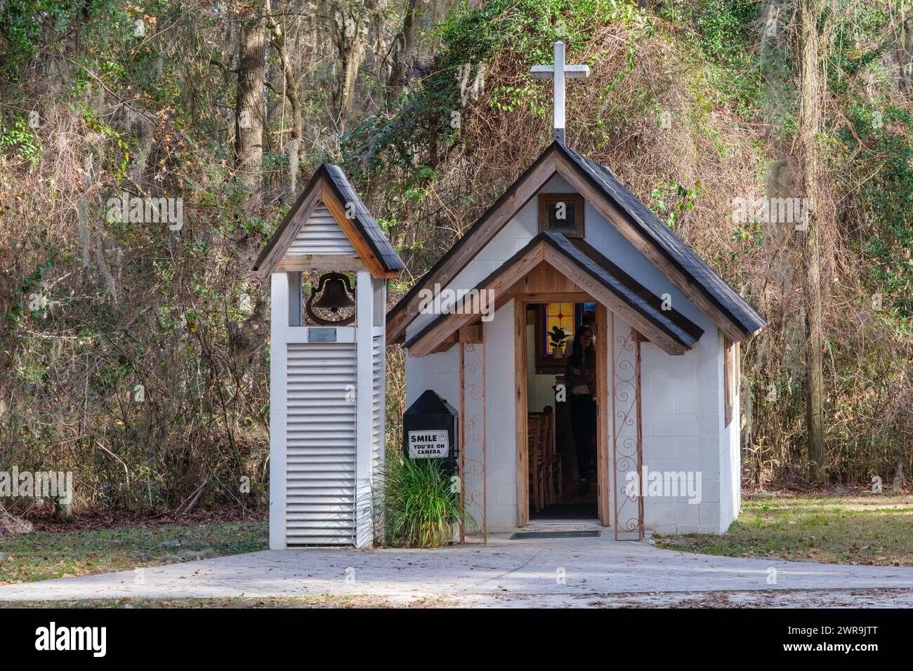 Die kleinste Kirche Amerikas in Townsend, Georgia Stockfoto