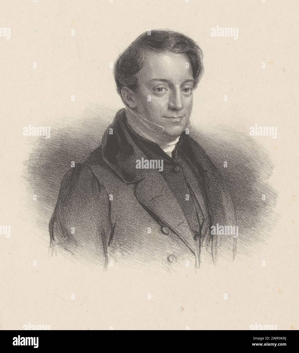 Porträt eines unbekannten Mannes, evtl. Johannes Jacobus Bredius, Druckerei: Anonym, 1820 - 1896, Papier, Höhe 335 mm x Breite 255 mm, Druck Stockfoto