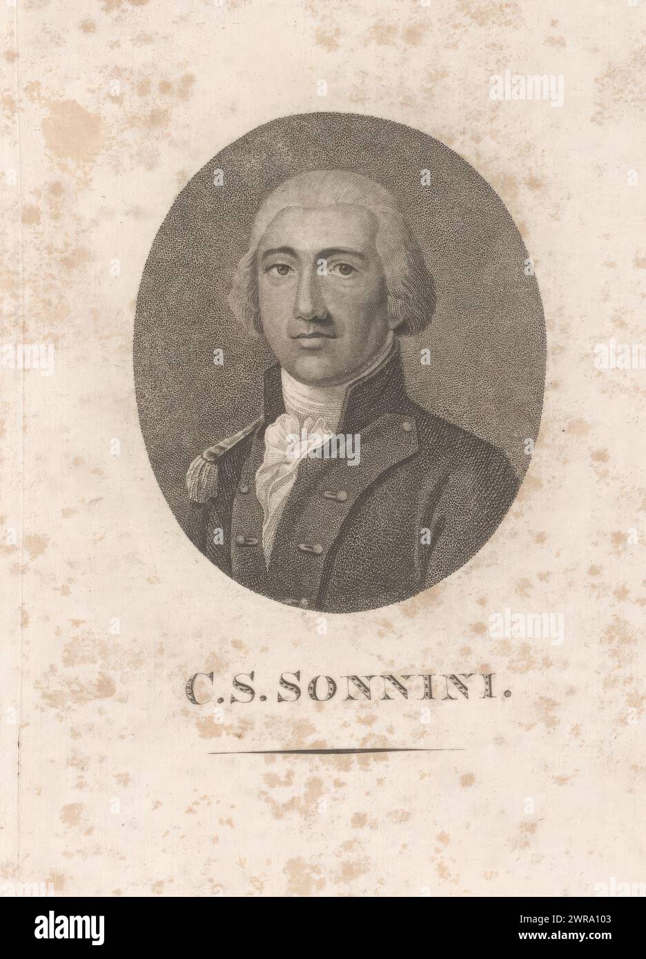 Porträt von Charles-Nicolas-Sigisbert Sonnini de Manoncourt, Druckerei: Konrad Westermayr, Deutschland, 1775 - 1834, Papier, Höhe 146 mm x Breite 88 mm, Druck Stockfoto