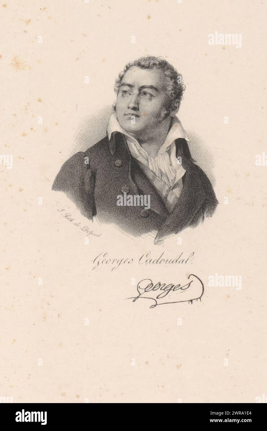 Porträt von Georges Cadoudal, Georges Cadoudal (Titel auf Objekt), Druckerei: Anonym, Drucker: veuve Delpech (Naudet), Paris, ab 1818 - in oder vor 1842, Papier, Höhe 271 mm x Breite 180 mm, Druck Stockfoto