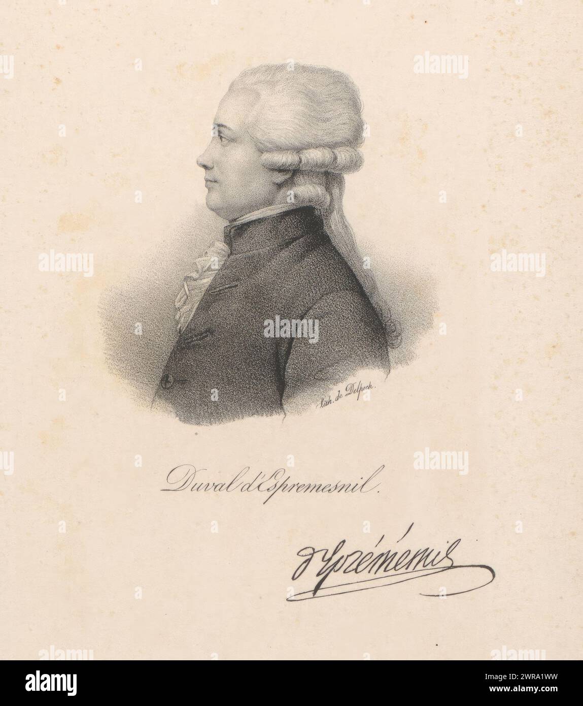 Porträt von Jean-Jacques Duval d'Eprémesnil, Duval d'Espremesnil (Titel über Objekt), Druckerei: Anonym, nach Druck von Pierre Francois Legrand, Drucker: veuve Delpech (Naudet), Paris, in oder nach 1818 - in oder vor 1842, Papier, Höhe 267 mm x Breite 178 mm, Druck Stockfoto