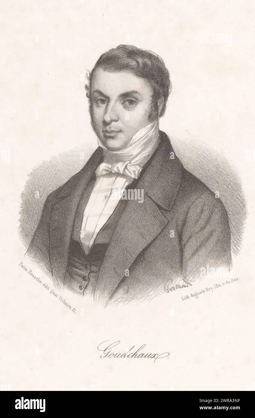 Porträt von Michel Goudchaux, Goudchaux (Titel über Objekt), Druckerei: Léopold Massard, Drucker: Auguste Bry, Verlag: V. Rosselin, Paris, 1848, Papier, Höhe 273 mm x Breite 177 mm, bedruckt Stockfoto