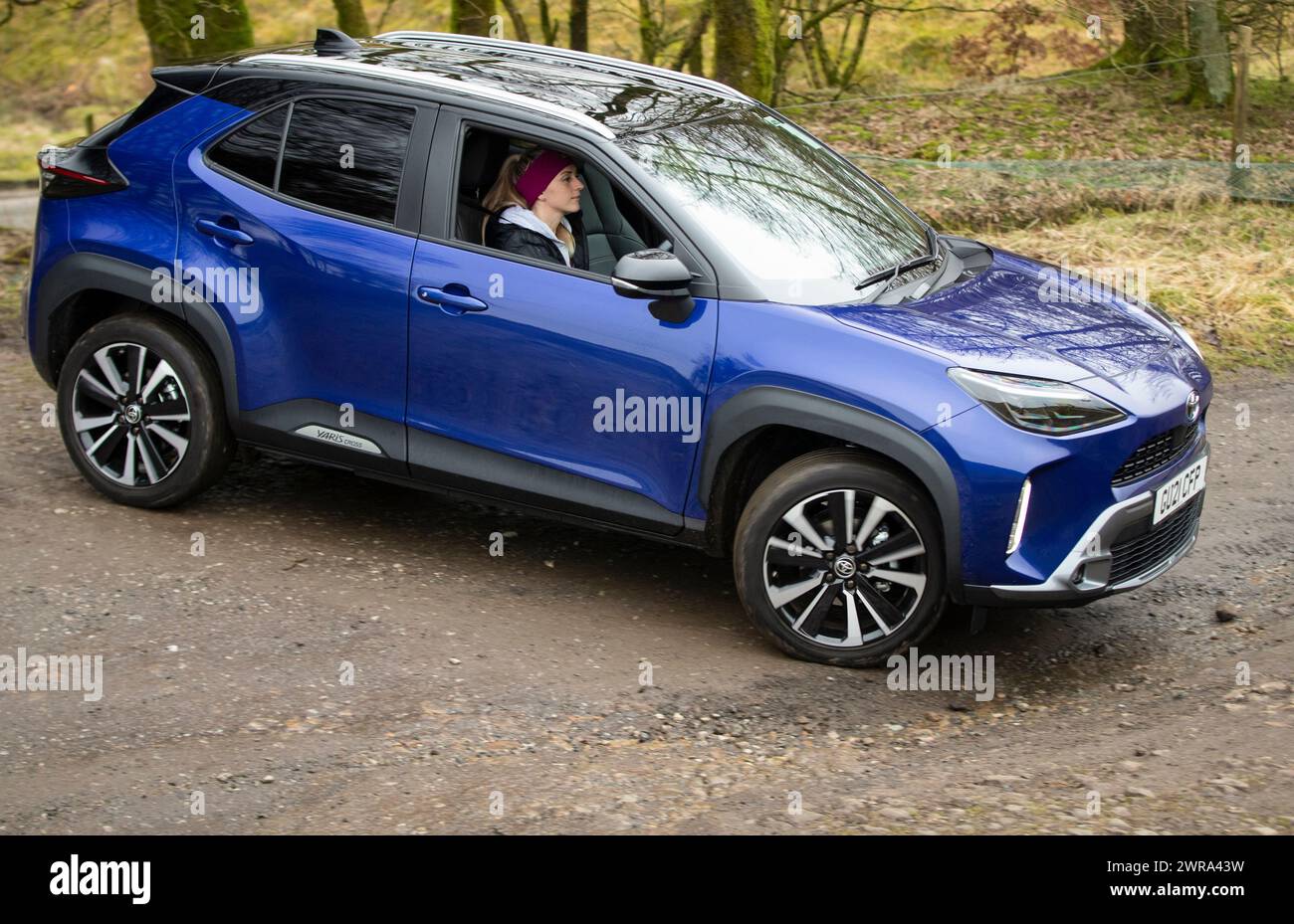 Am 28./01/22 Olympiasiegerin Laura Kenny überreicht ihr neues Toyota Yaris Cross. Alle Rechte vorbehalten: F Stop Press Ltd Stockfoto