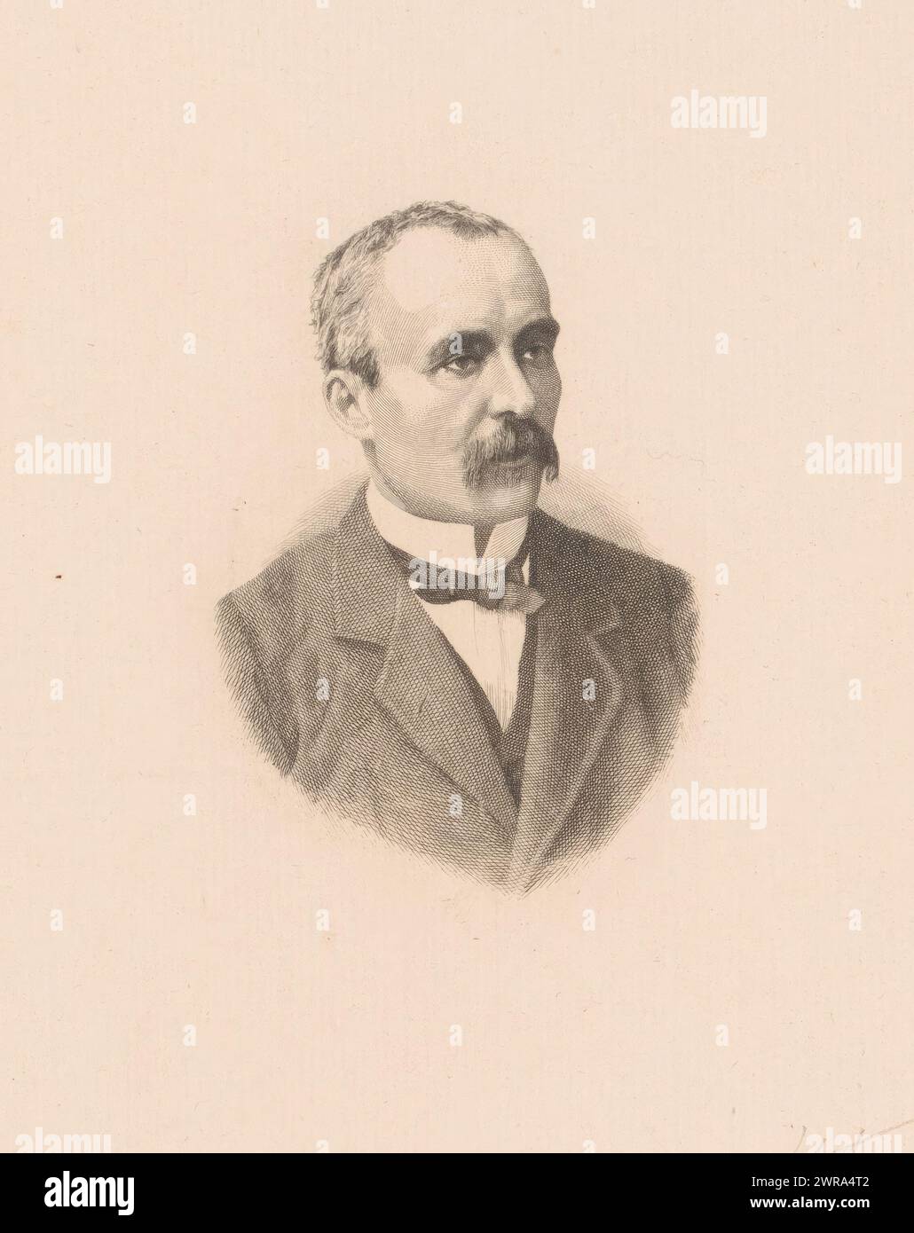 Porträt von George Eugène Benjamin Clemenceau, Druckerei: Louis Le Nain, (signiert vom Künstler), 1861 - 1911, Papier, Radierung, Höhe 264 mm x Breite 221 mm, bedruckt Stockfoto