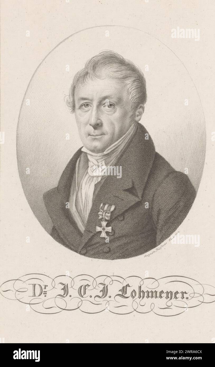 Porträt von Johann Karl Jacob Lohmeyer, Druckerei: Auguste Hüssener, Berlin, 1799 - 1877, Papier, Höhe 189 mm x Breite 109 mm, Druck Stockfoto