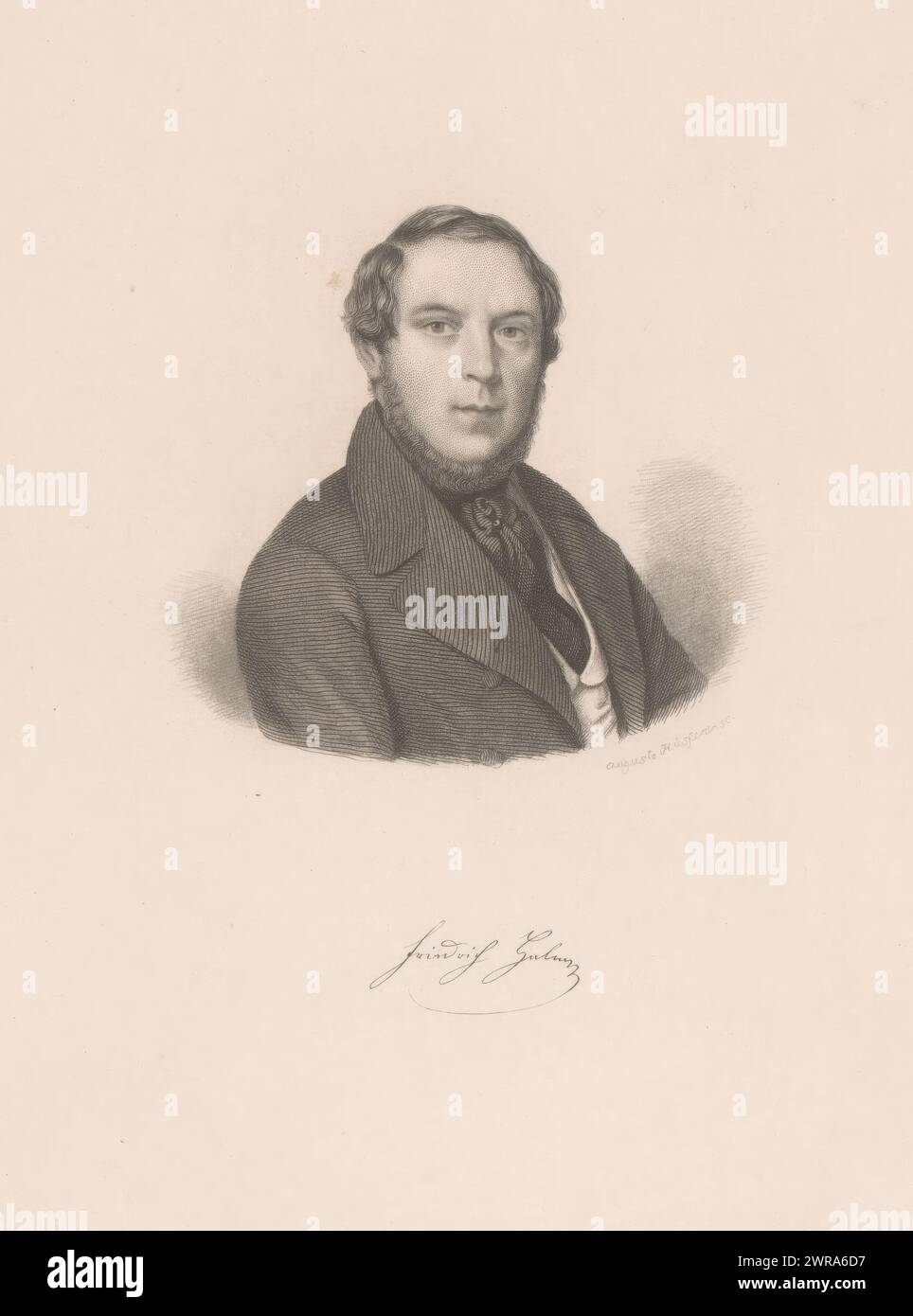 Porträt von Friedrich Halm, Faksimile-Signatur unten., Druckerei: Auguste Hüssener, 1816 - 1877, Papier, Radierung, Höhe 210 mm x Breite 175 mm, Druck Stockfoto