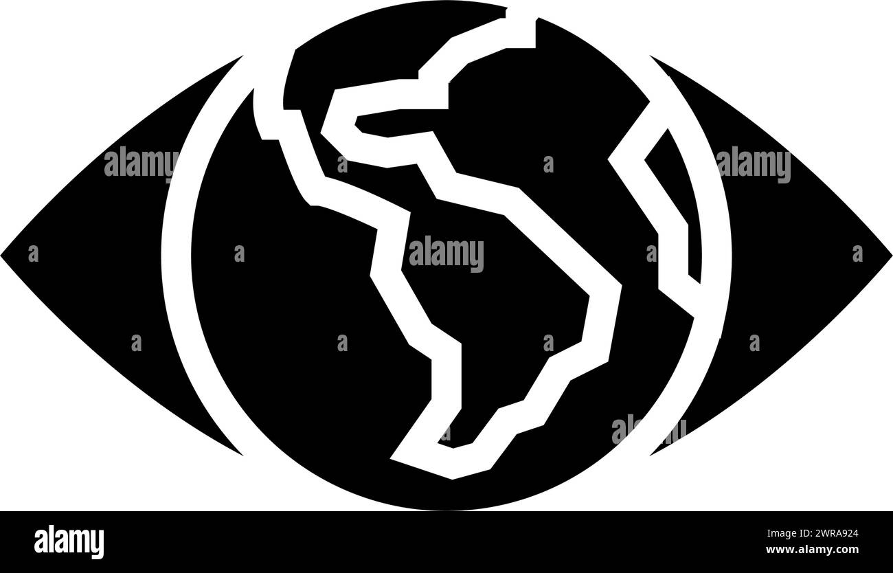 Klimaschutzplan Energiepolitik Glyphe-Symbol-Vektorillustration Stock Vektor