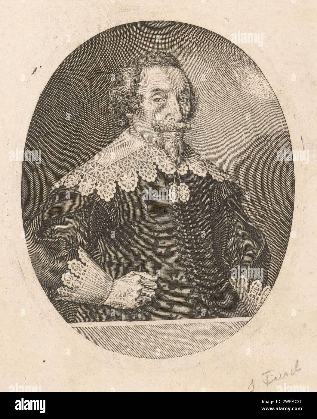 Porträt von Johann Schwind, Druckerei: Sebastian Furck, 1610 - 1648, Papier, Gravur, Höhe 130 mm x Breite 106 mm, Druck Stockfoto