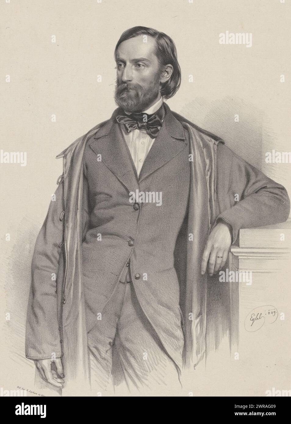 Porträt von Theodor Friedrich von Hornbostel, Druckerei: Franz Eybl, Drucker: Alois Leykum, Wien, 1849, Papier, Höhe 580 mm x Breite 432 mm, bedruckt Stockfoto