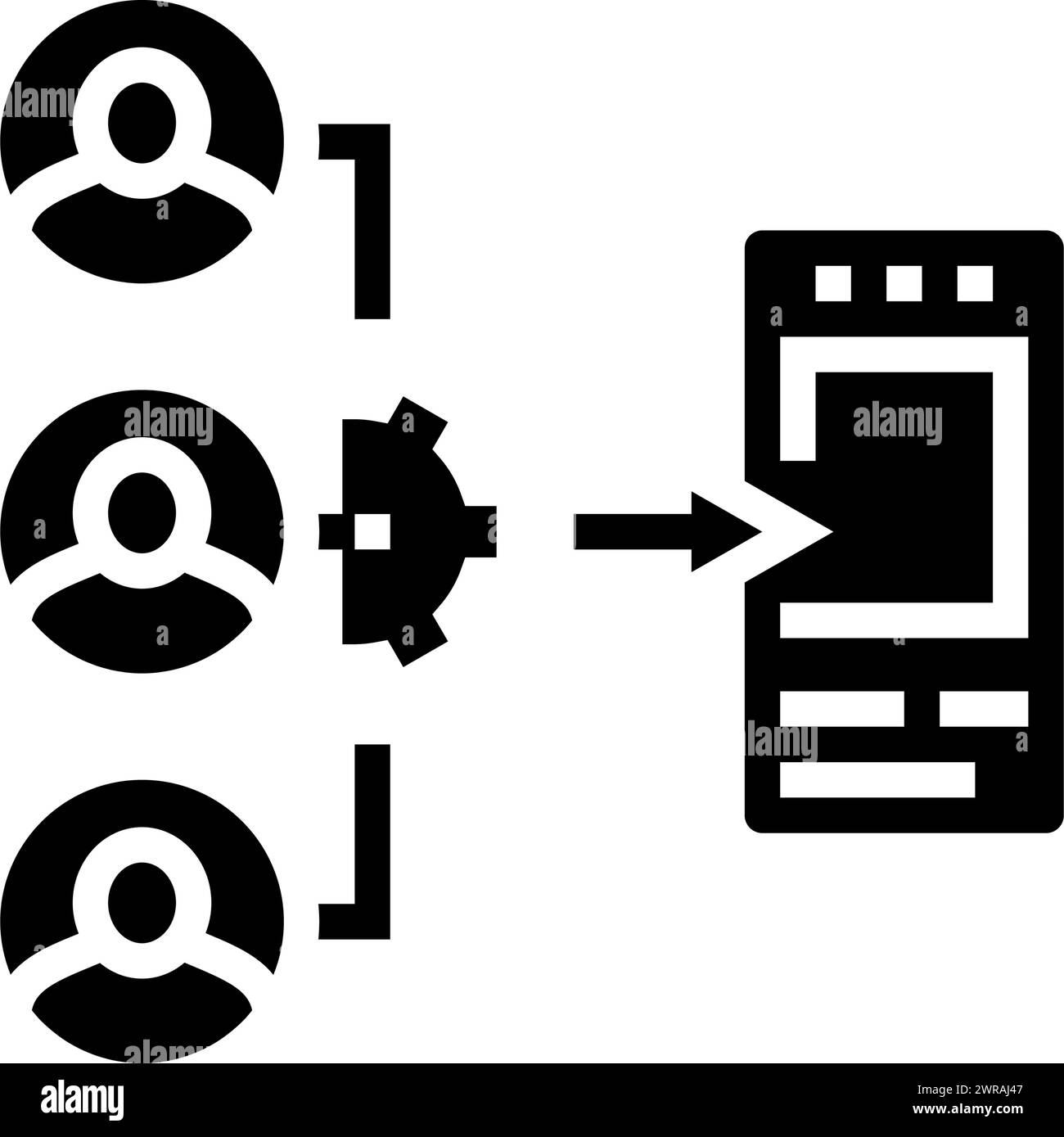 Guerilla Test ux ui Design Glyphe Symbol Vektor Illustration Stock Vektor