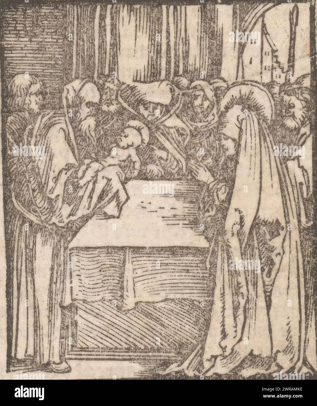 Darstellung Christi im Tempel, Druckerei: Anonym, nach Entwurf: Anonym, Drucker: Hans Guldenmund, 1536, Papier, Höhe 63 mm x Breite 52 mm, Druck Stockfoto