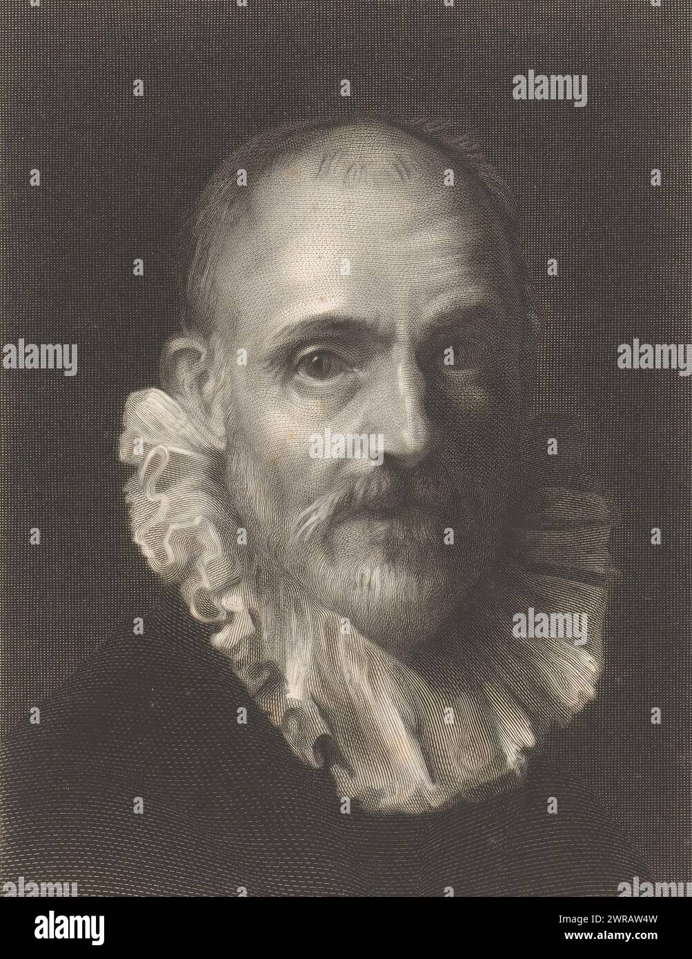 Porträt von Federico Barocci, Druckerei: David Joseph Desvachez, nach Malerei von Federico Barocci, Brüssel, 1848, Papier, Kupferstich Stahlgravur, Höhe 267 mm x Breite 205 mm, bedruckt Stockfoto