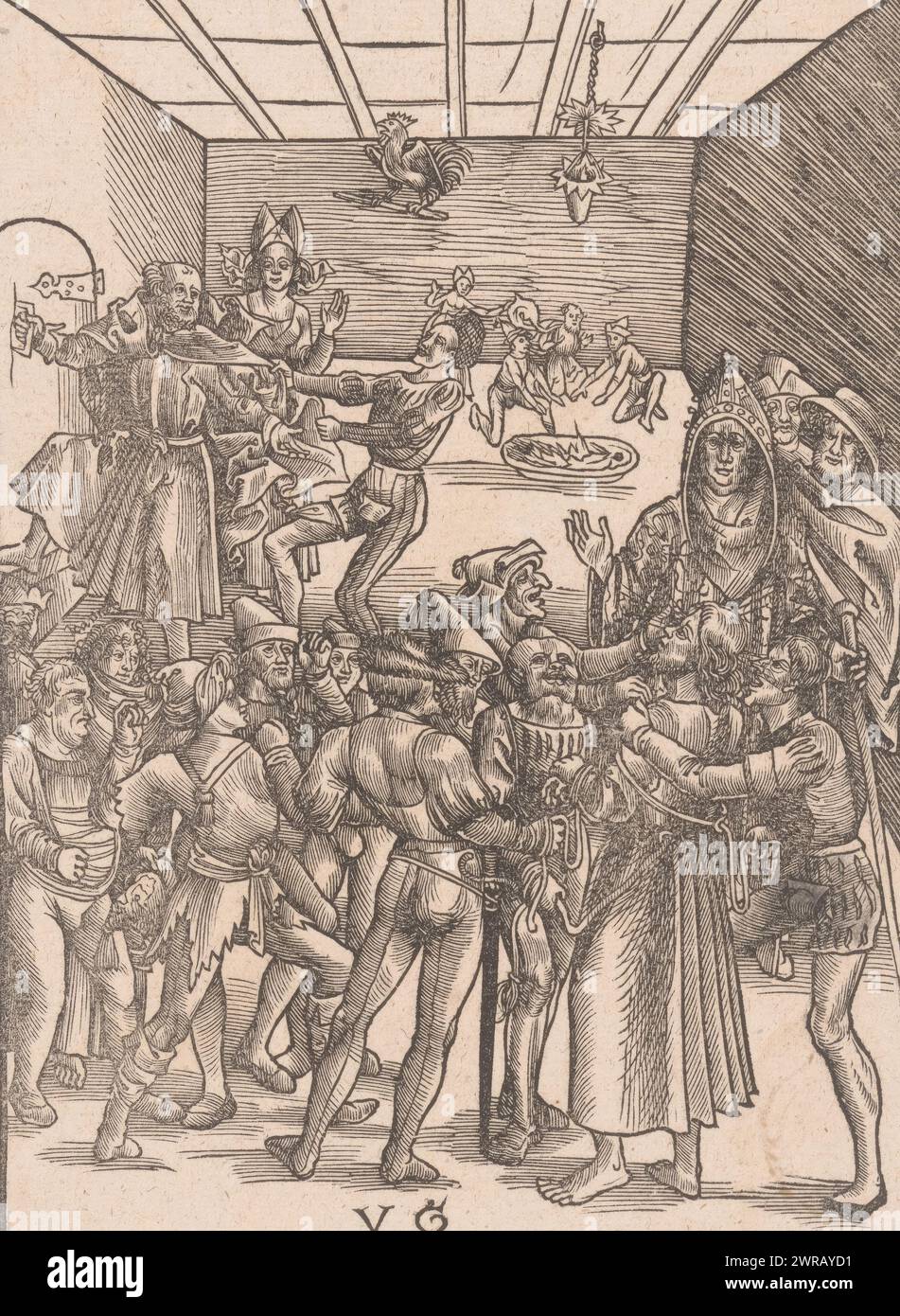 Christus vor Annas und Peters Verleugnung, Passion of Christ (Serientitel), Druckerei: Anonym, nach Entwurf von: Urs Graf, Verlag: Matthias Ringmann, 1506, Papier, Höhe 212 mm x Breite 155 mm, Druck Stockfoto