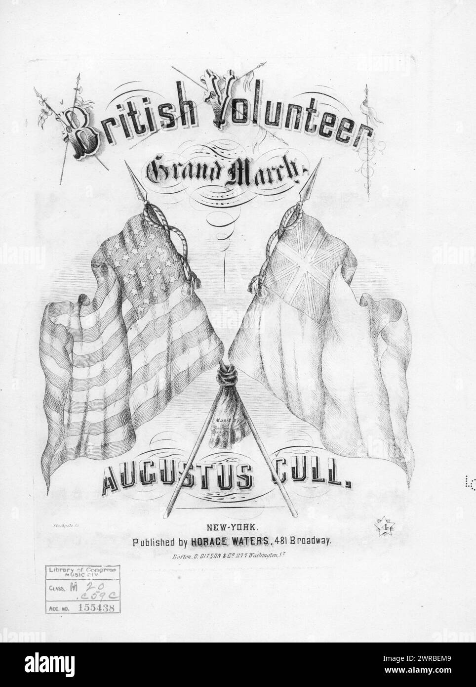 Britischer freiwilligenmarsch, Keull, Augustus (Komponist), Horace Waters, New York. Vereinigte Staaten, Geschichte, Bürgerkrieg, 1861-1865, Lieder und Musik Stockfoto