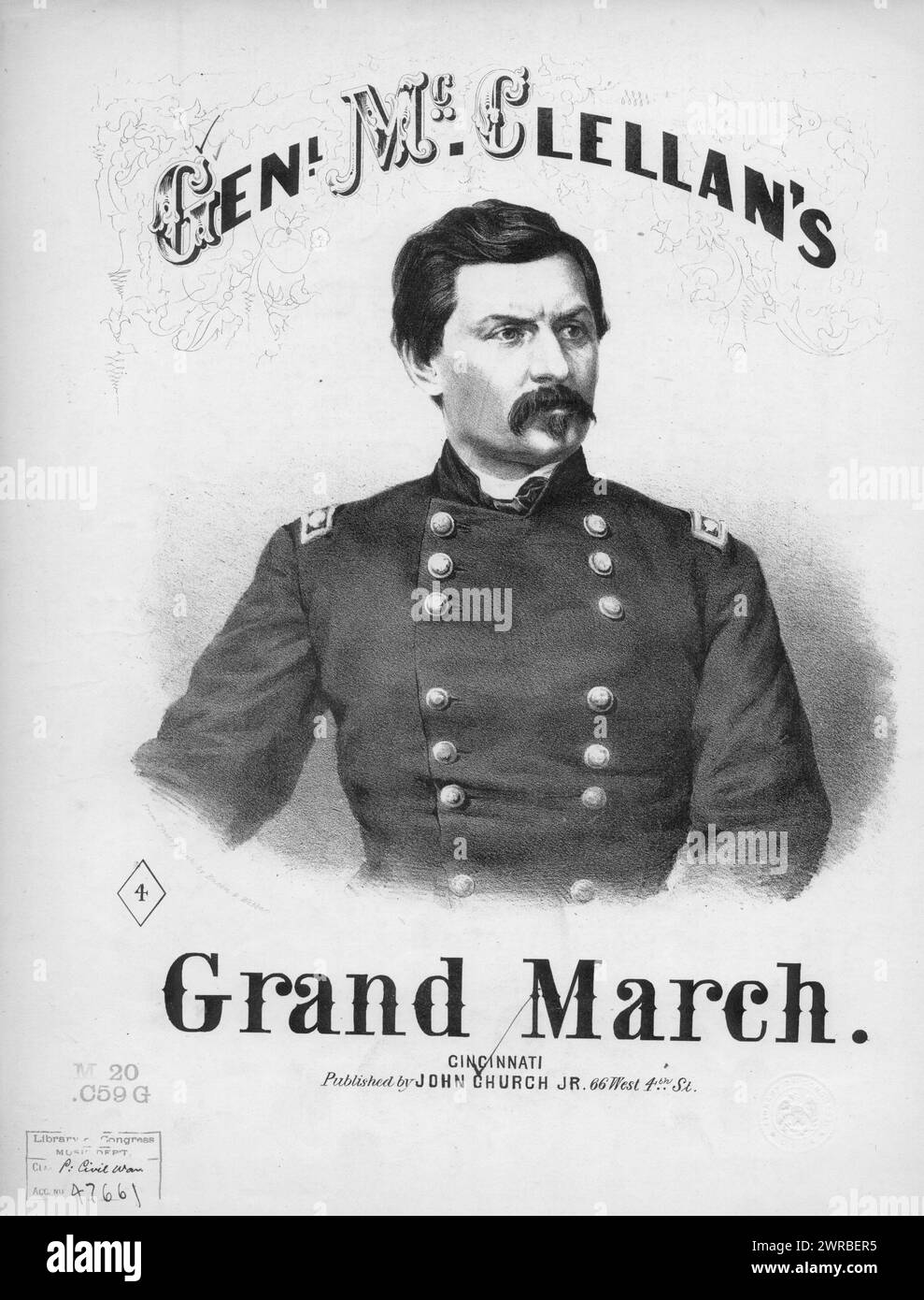 Gen. McClellan's Grand march, John Church Jr., Cincinnati, 1864., Vereinigte Staaten, Geschichte, Bürgerkrieg, 1861-1865, Lieder und Musik Stockfoto