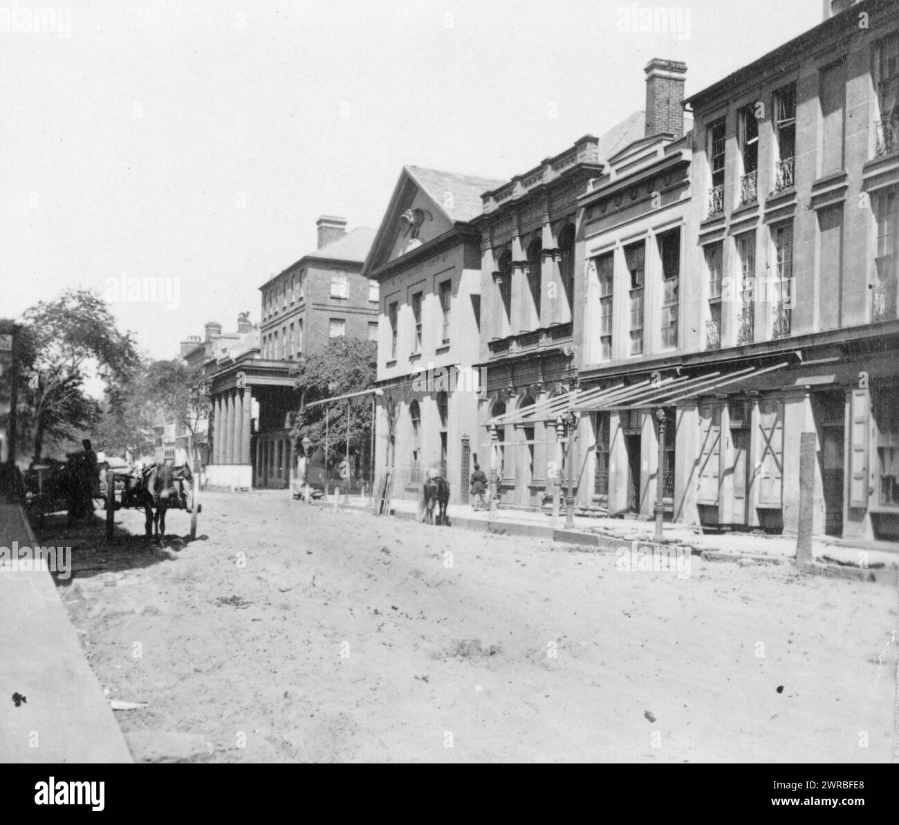 Büro des U.S. Quartermaster in Charleston, South Carolina, fotografiert zwischen 1861 und 1865, gedruckt später, Vereinigte Staaten, Geschichte, Bürgerkrieg, 1861-1865, Militäreinrichtungen, Gewerkschaft, Fotodrucke, 1860-1910., Fotodrucke, 1860-1910, 1 Fotodruck Stockfoto