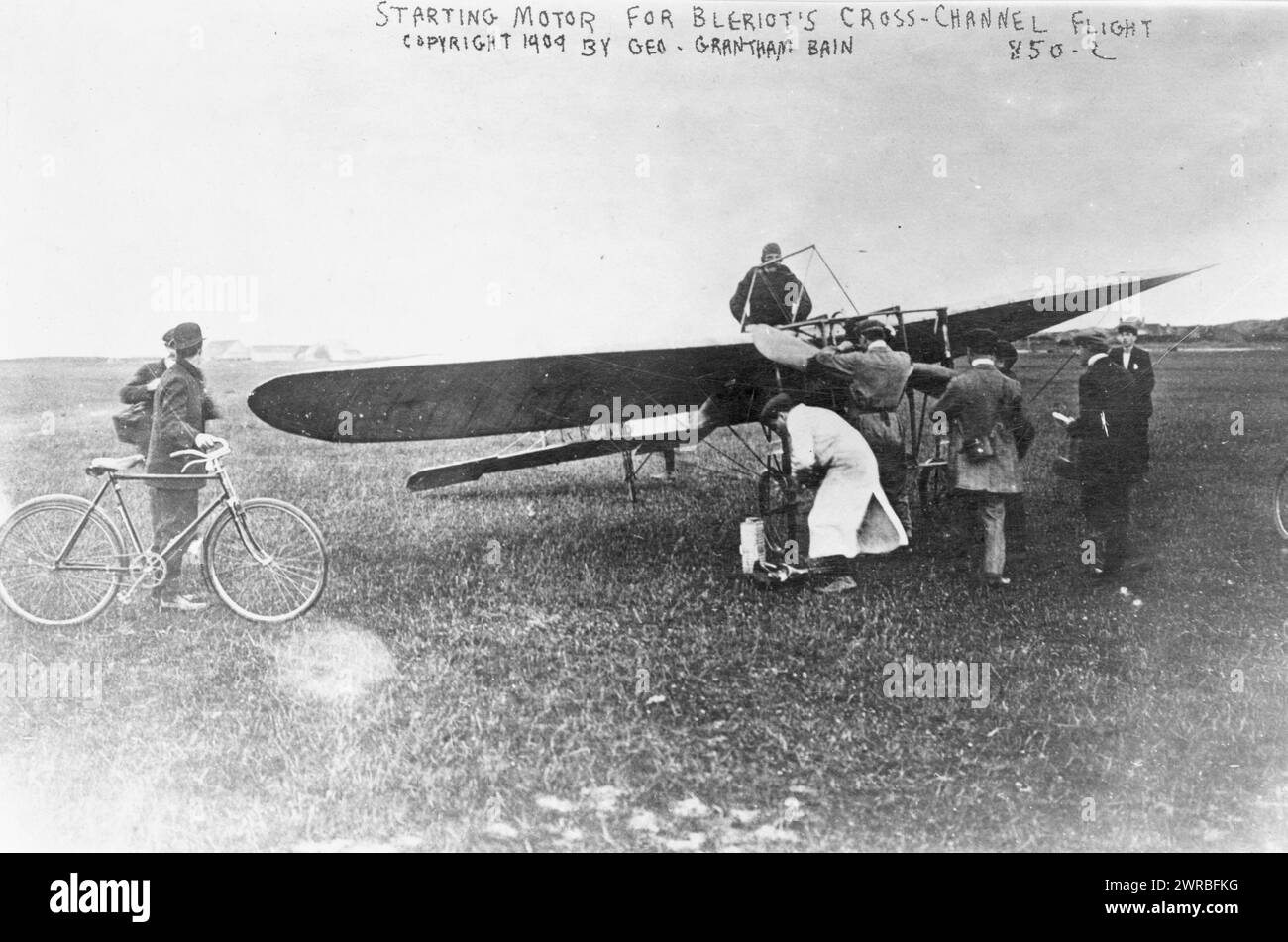 Startmotor für Louis Blériots Kreuzkanalflug, 3. August 1909, Blériot, Louis, 1872-1936, Fotodrucke, 1900-1910., Fotodrucke, 1900-1910, 1 Fotodruck Stockfoto