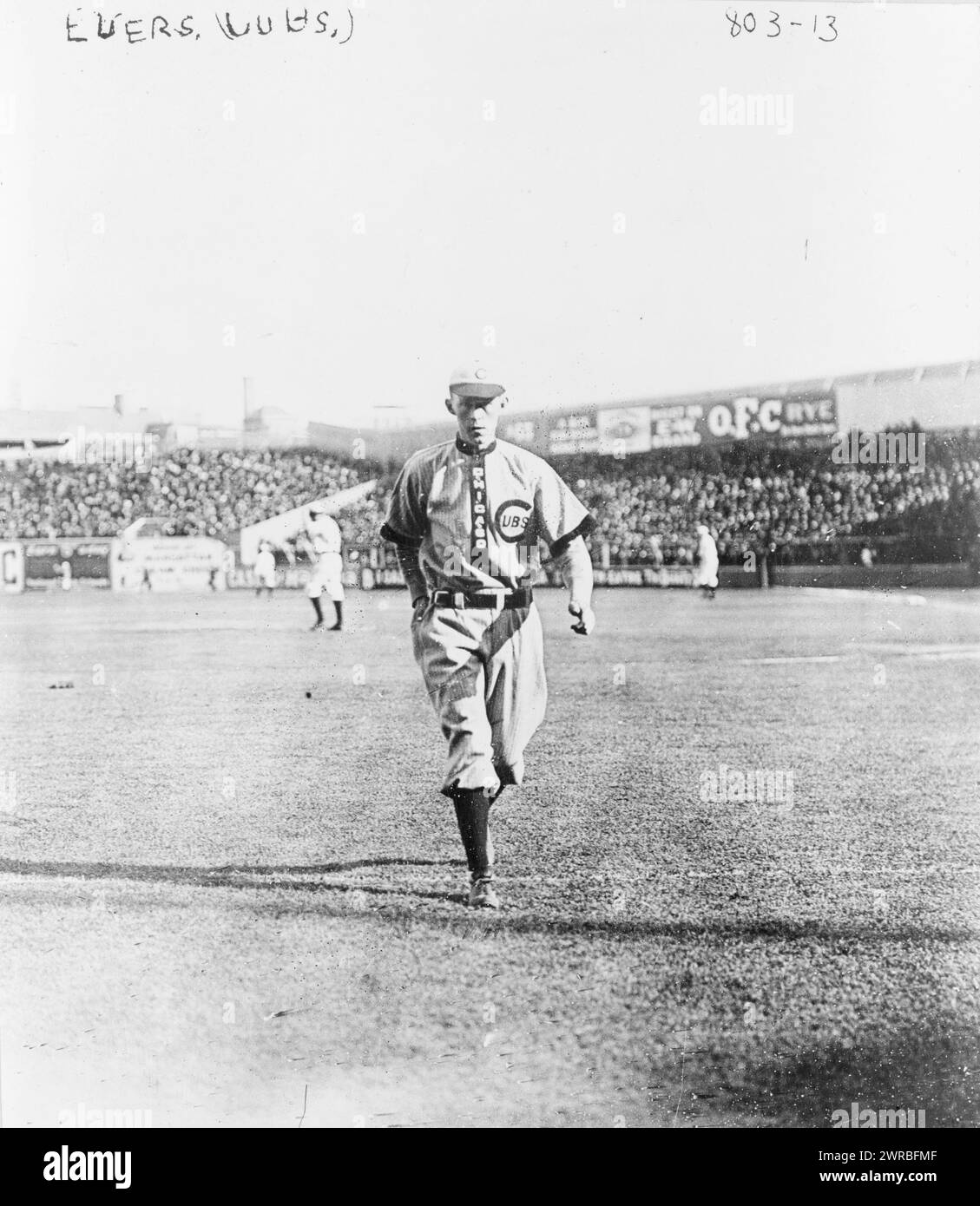 Evers (Cubs), John Joseph Evers, Chicago NL, durchgehend, nach vorne gerichtet, 1909, Evers, Johnny, Fotoabdrücke, 1900-1910., Fotodrucke, 1900-1910, 1 Fotodruck Stockfoto