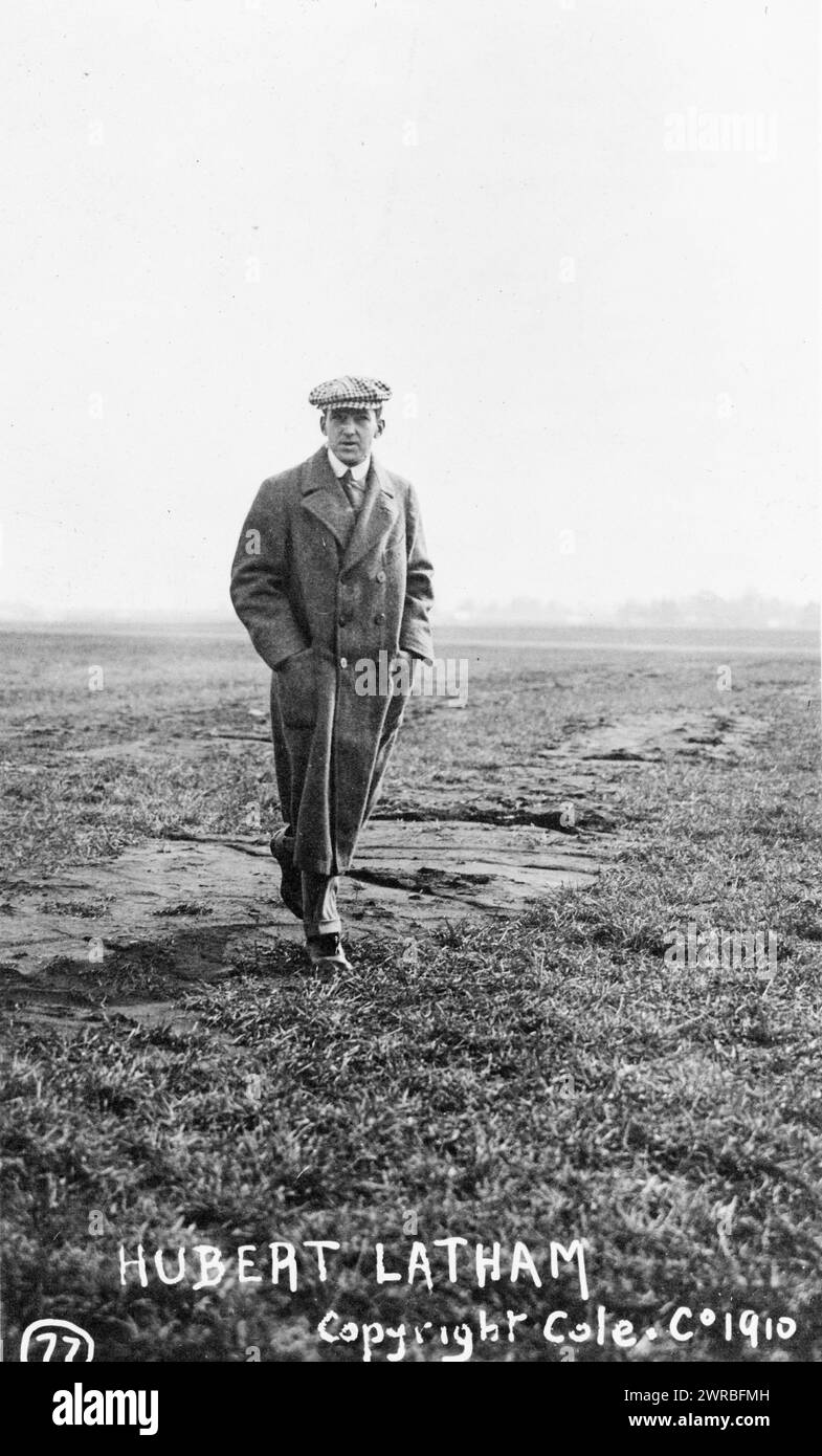 Hubert Latham, Hubert Latham, durchgehend, zu Fuß, leicht links. C1910., Latham, Hubert, 1883-1912, Fotodrucke, 1910., Porträtfotos, 1910, Fotodrucke, 1910, 1 Fotodruck Stockfoto