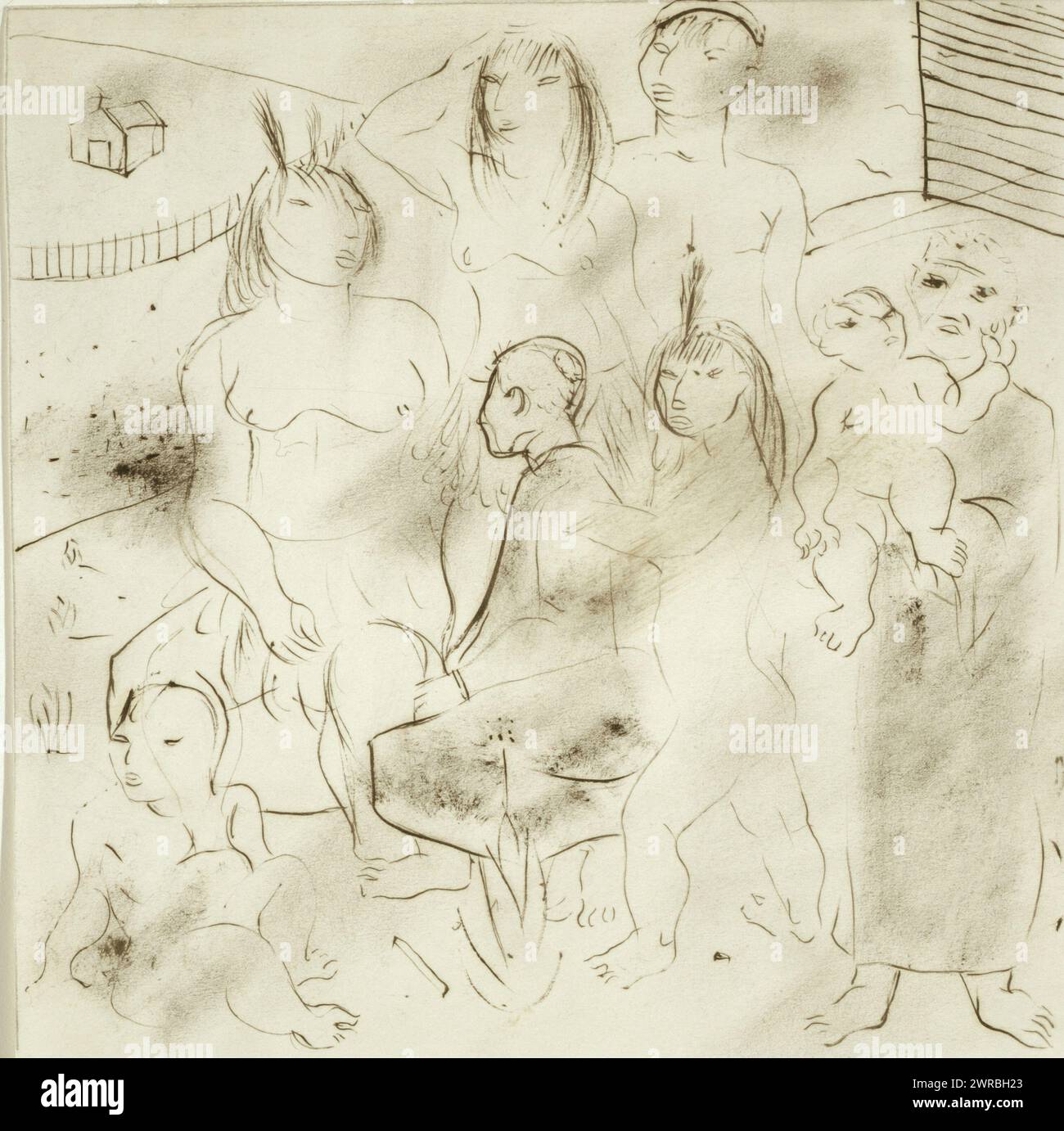 Studie für Wandgemälde "die Lehre der Indianer", Portinari, Cândido, 1903-1962, Künstler, 1941, Indians of Central America, Bildung, 1490-1500, Zeichnungen, Brasilianisch, Farbe, 1940-1950., Zeichnungen, 1940-1950, Gouachen, Brasilianisch, Farbe, 1940-1950, 1 Zeichnung: Tinte, Pastellfarben, 29 x 28,9 cm Stockfoto