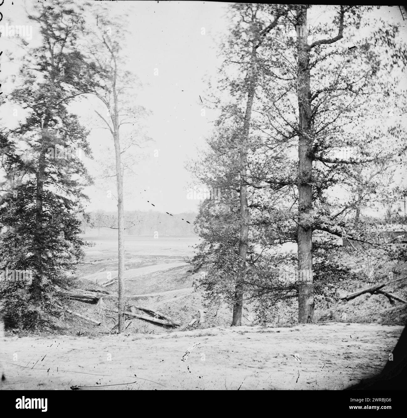 Big Black River, Miss Schlachtfeld vom 17. Mai 1863, Foto vom Krieg im Westen, Pywell, WM. R. (William Redish), 1843-1886, Fotograf, 1864. Februar, USA, Geschichte, Bürgerkrieg, 1861-1865, Schlachtfelder, Glasnegative, 1860-1870, Stereographen, 1860-1870, 1 negativ: Glas, Stereograph, feuchtes Kollodion, 4 x 10 Zoll Stockfoto