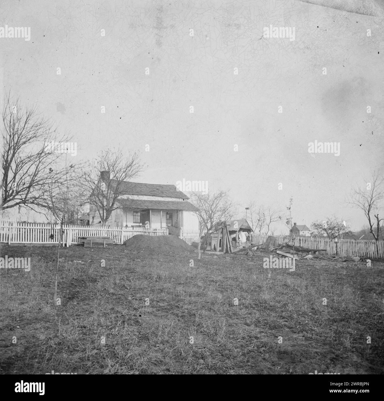 Gettysburg, Pennsylvania. Hauptquartier von General George G. Meade, 1863. Juli, Vereinigte Staaten, Geschichte, Bürgerkrieg, 1861-1865, Glasnegative, 1860-1870, Stereographen, 1860-1870, 1 negativ: Glas, Stereogramm, nasses Kollodion, 4 x 10 Zoll Stockfoto