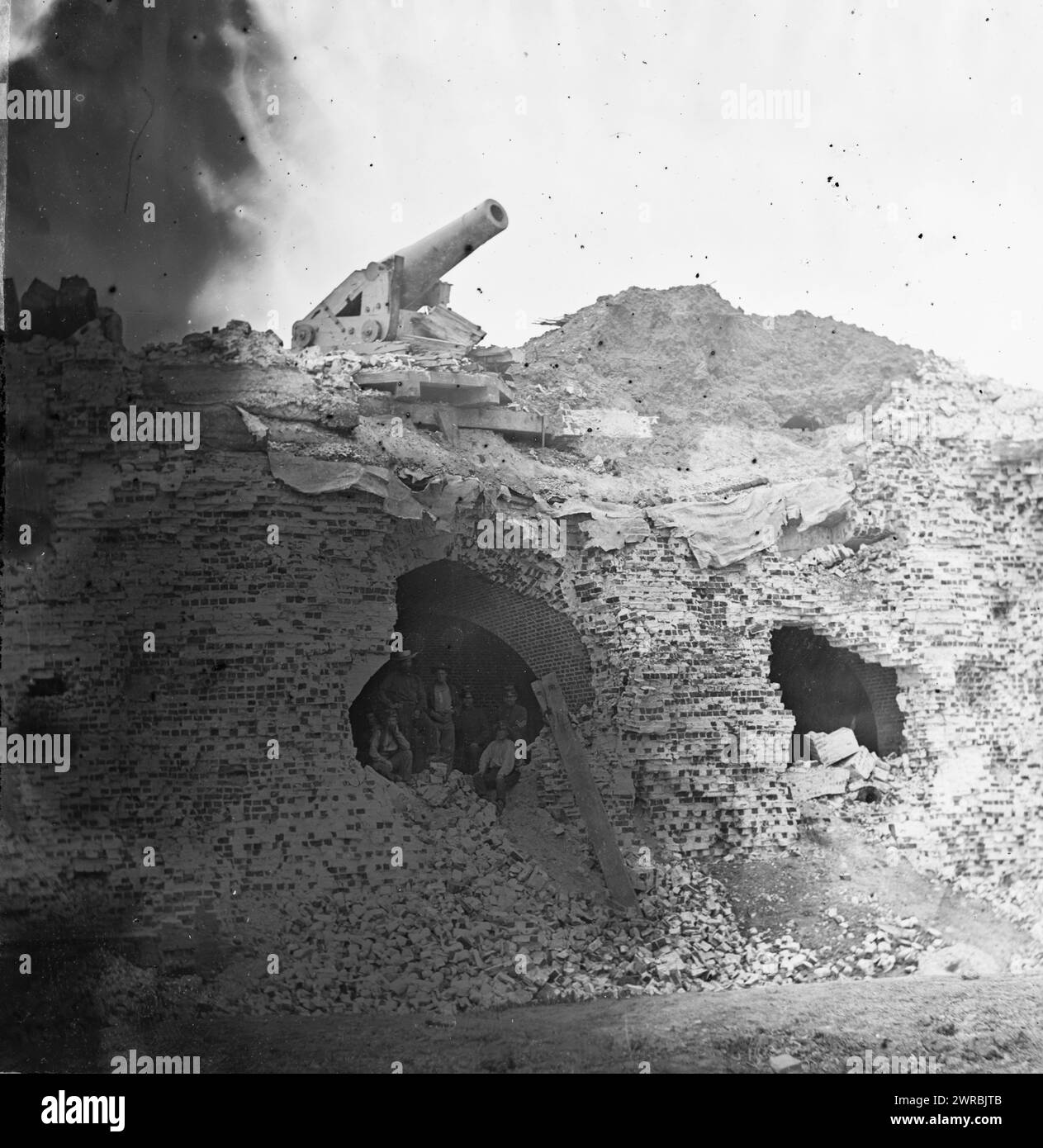 Fort Pulaski, Georgia. Der Break, O'Sullivan, Timothy H., 1840-1882, Fotograf, 1862 Apr., Vereinigte Staaten, Geschichte, Bürgerkrieg, 1861-1865, Glas-negative, 1860-1870, 1 negativ: Glas, feuchtes Kollodion Stockfoto