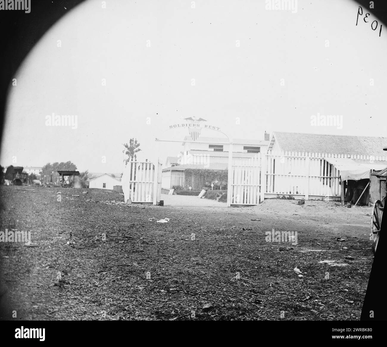 Alexandria, Virginia. Soldiers Rest, zwischen 1861 und 1869, Vereinigte Staaten, Geschichte, Bürgerkrieg, 1861-1865, Glas-negative, 1860-1870, 1 negativ: Glas, feuchtes Kollodion Stockfoto
