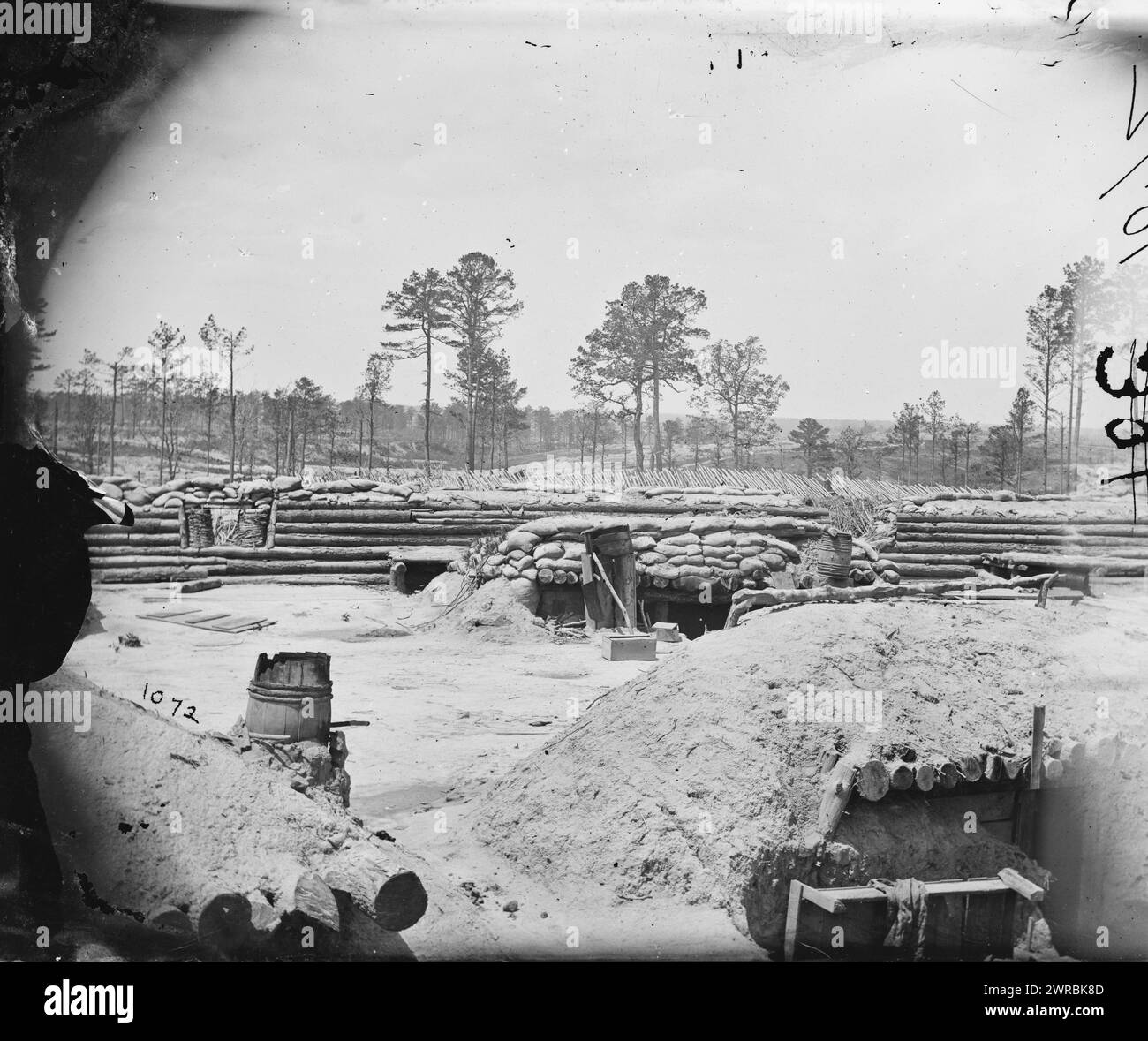 Petersburg, Virginia. Befestigungsanlagen vor Petersburg, 1865., Vereinigte Staaten, Geschichte, Bürgerkrieg, 1861-1865, Glasnegative, 1860-1870, 1 negativ: Glas, feuchtes Kollodion Stockfoto