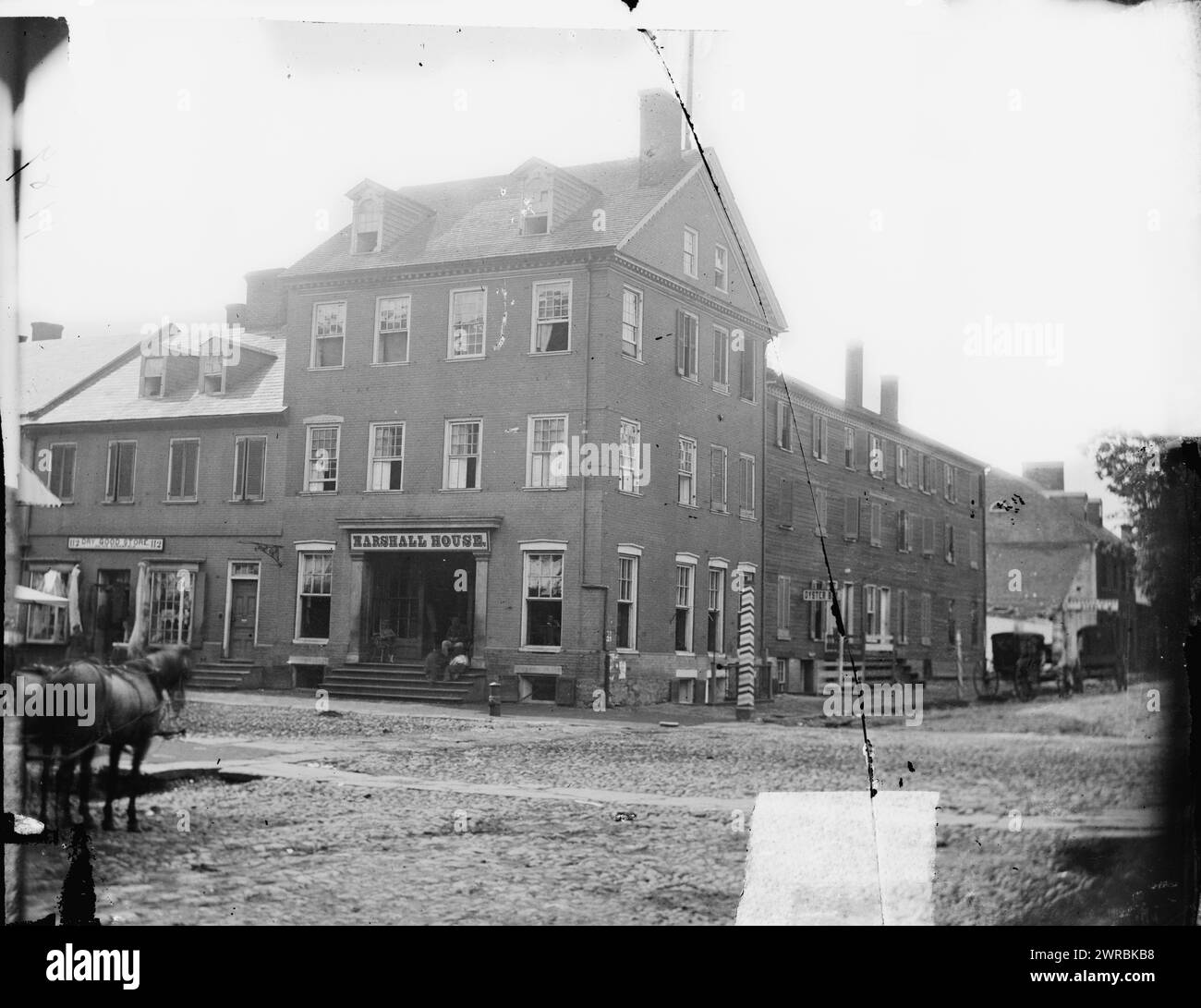 Alexandria, Virginia. Das Marshall House, zwischen 1861 und 1869, Vereinigte Staaten, Geschichte, Bürgerkrieg, 1861–1865, Glas-negative, 1860-1870, 1 negativ: Glas, feuchtes Kollodion Stockfoto
