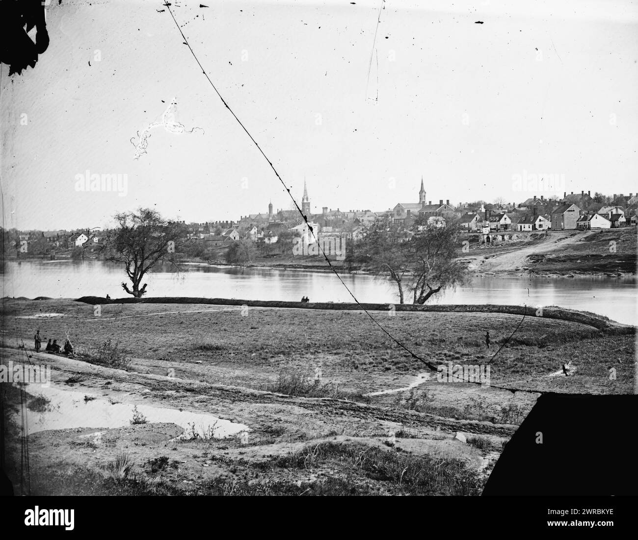 View of Lower End of Fredericksburg, ..., Februar 1863., Vereinigte Staaten, Geschichte, Bürgerkrieg, 1861-1865, Glasnegative, 1860-1870, 1 negativ: Glas, feuchtes Kollodion Stockfoto