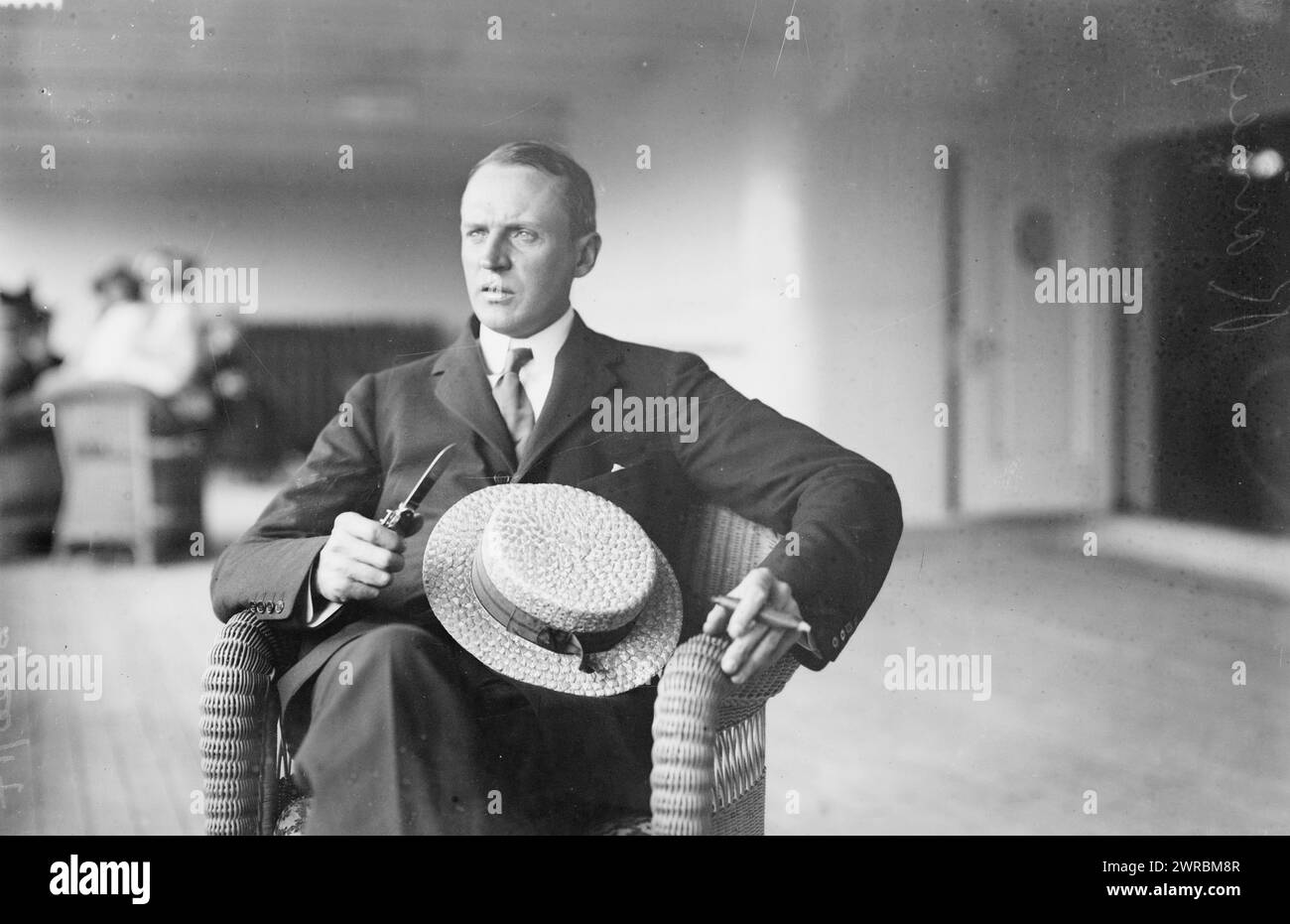 Paul J. Rainey, Foto zeigt den Geschäftsmann, Jäger und Philanthropen Paul James Rainey (1877-1923). 1910 und ca. 1915, Glasnegative, 1 negativ: Glas Stockfoto