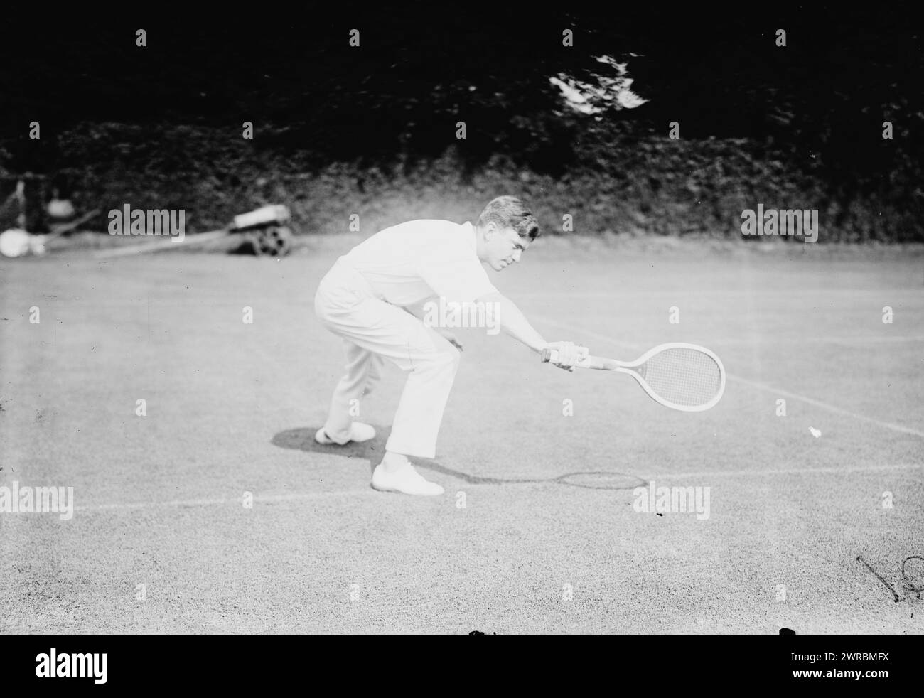 McLoughlin, Foto zeigt den US-amerikanischen Tennisspieler Maurice Evans McLoughlin (1890-1957)., zwischen ca. 1910 und ca. 1915, Glasnegative, 1 negativ: Glas Stockfoto
