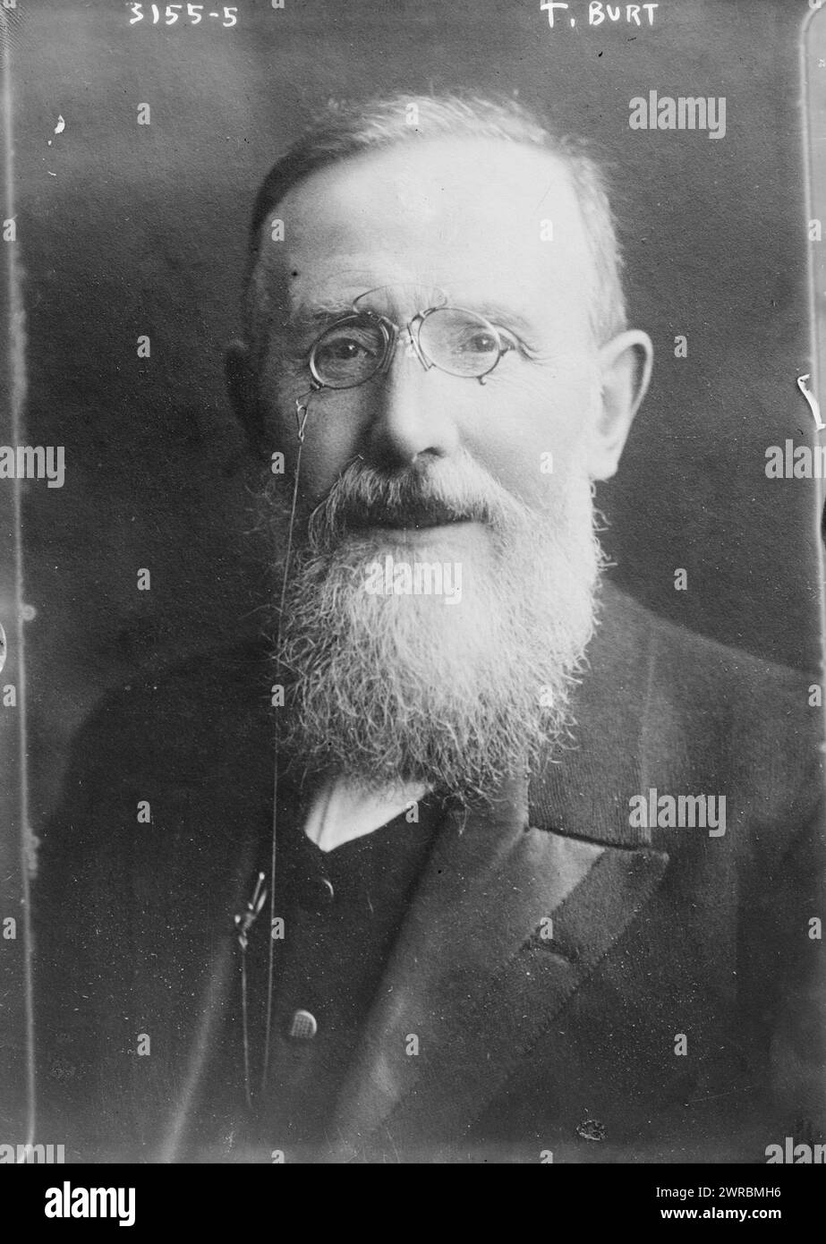 T. Burt, Foto: Thomas Burt (1837–1922), ein britischer Gewerkschafter, der als Parlamentsabgeordneter diente, zwischen ca. 1910 und ca. 1915, Glasnegative, 1 negativ: Glas Stockfoto
