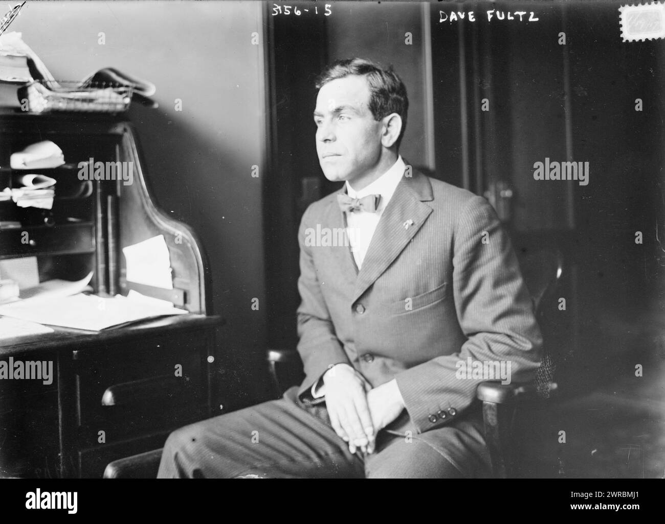 Dave Fultz, Foto zeigt Baseballspieler und Anwalt David Lewis Fultz (1875–1959)., zwischen ca. 1910 und ca. 1915, Glasnegative, 1 negativ: Glas Stockfoto