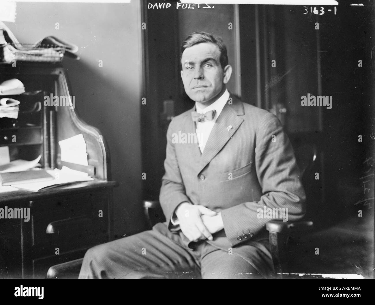 David Fultz, Foto zeigt Baseballspieler und Anwalt David Lewis Fultz (1875–1959)., zwischen ca. 1910 und ca. 1915, Glasnegative, 1 negativ: Glas Stockfoto