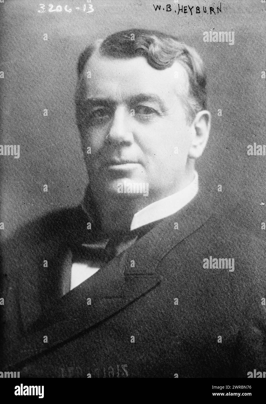 W.B. Heyburn, Foto zeigt Weldon Brinton Heyburn (1852–1912), US-Senator aus Idaho von 1903 bis 1912, zwischen ca. 1910 und ca. 1915, Glasnegative, 1 negativ: Glas Stockfoto