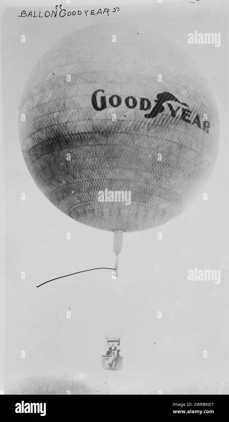 Ballon GUTES JAHR, zwischen ca. 1910 und ca. 1915, Glasnegative, 1 negativ: Glas Stockfoto