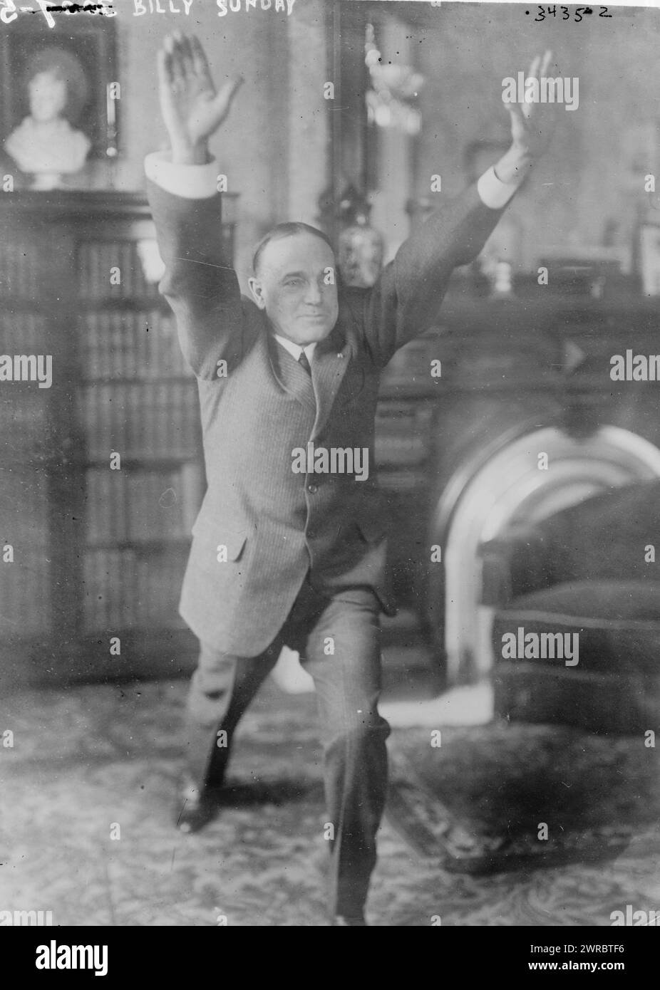 Billy Sunday, 1917, Glas-negative, 1 negativ: Glas Stockfoto