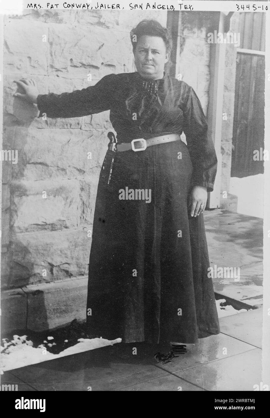 Mrs. Pat Conway, Jailer, San Angelo Tex., zwischen ca. 1910 und ca. 1915, Glasnegative, 1 negativ: Glas Stockfoto