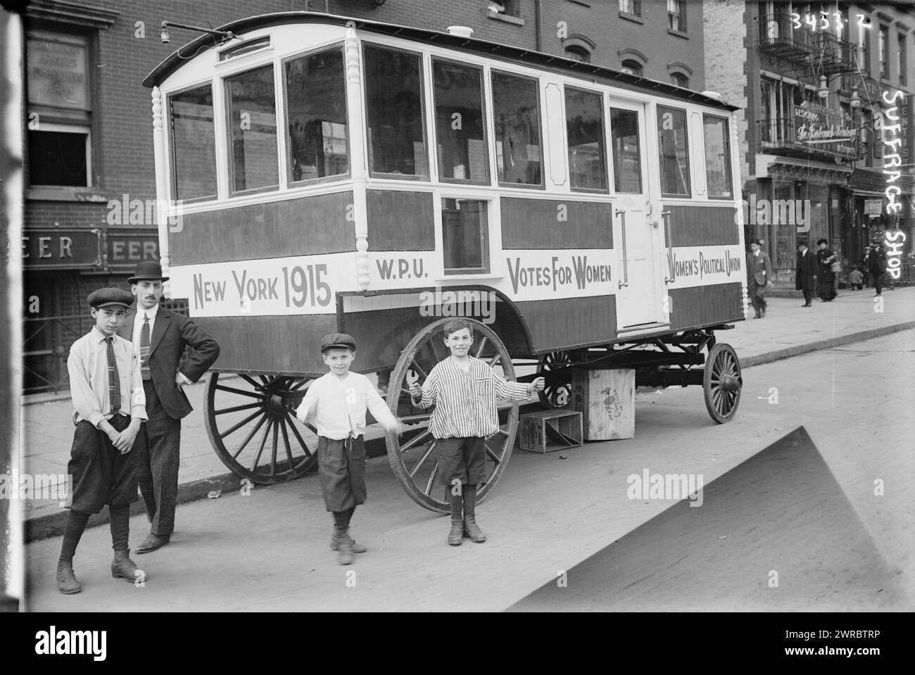 Wahlrechtsgeschäft, 1915, Glasnegative, 1 negativ: Glas Stockfoto