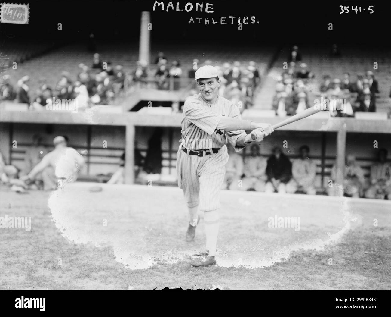 Lew Malone, Philadelphia AL (Baseball), 1915, Glass negative, 1 negative: Glass Stockfoto