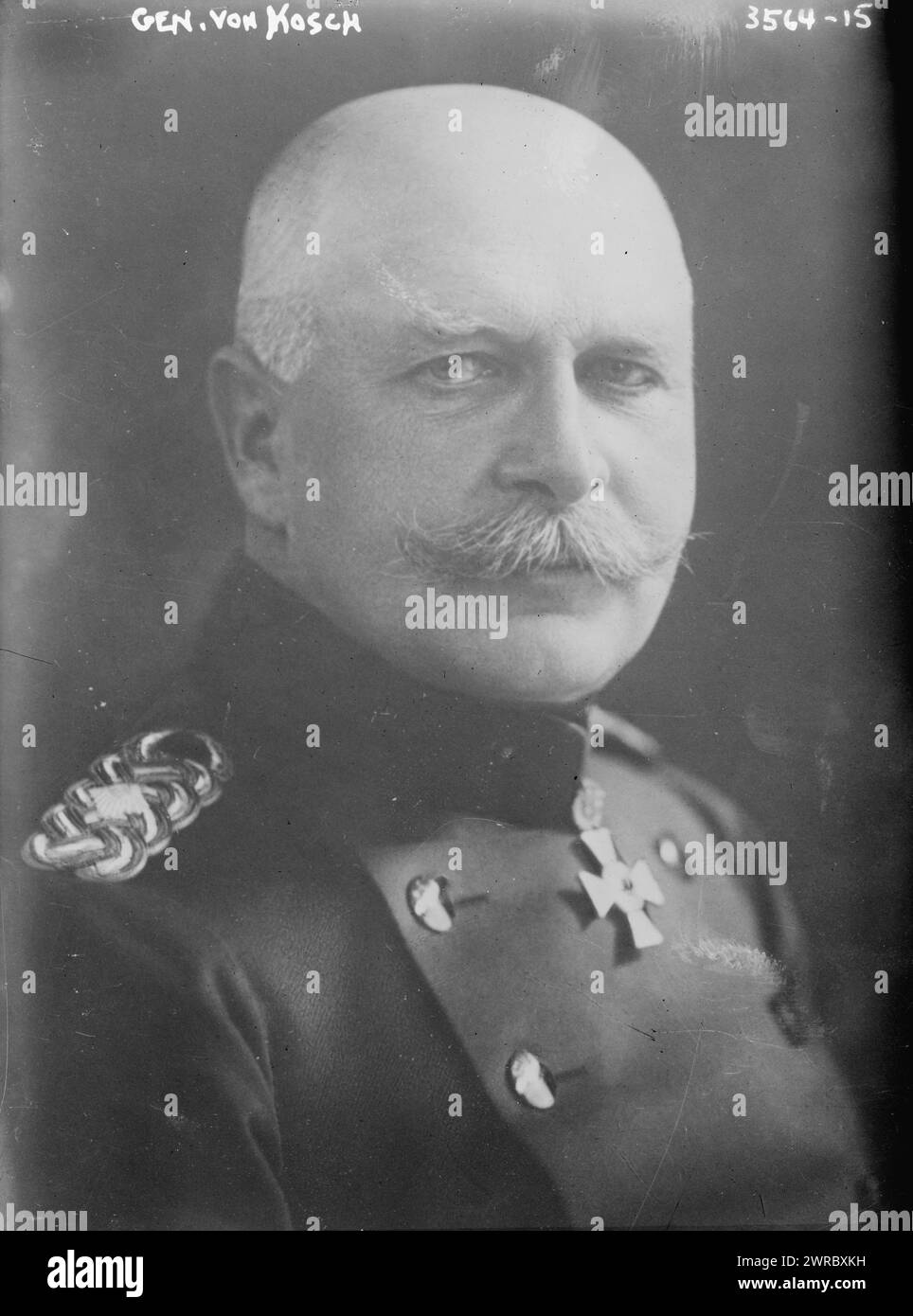 General von Kosch, Foto zeigt den preußischen Militäroffizier Robert Paul Theodor Kosch (1856-1942)., zwischen ca. 1910 und ca. 1915, Glasnegative, 1 negativ: Glas Stockfoto