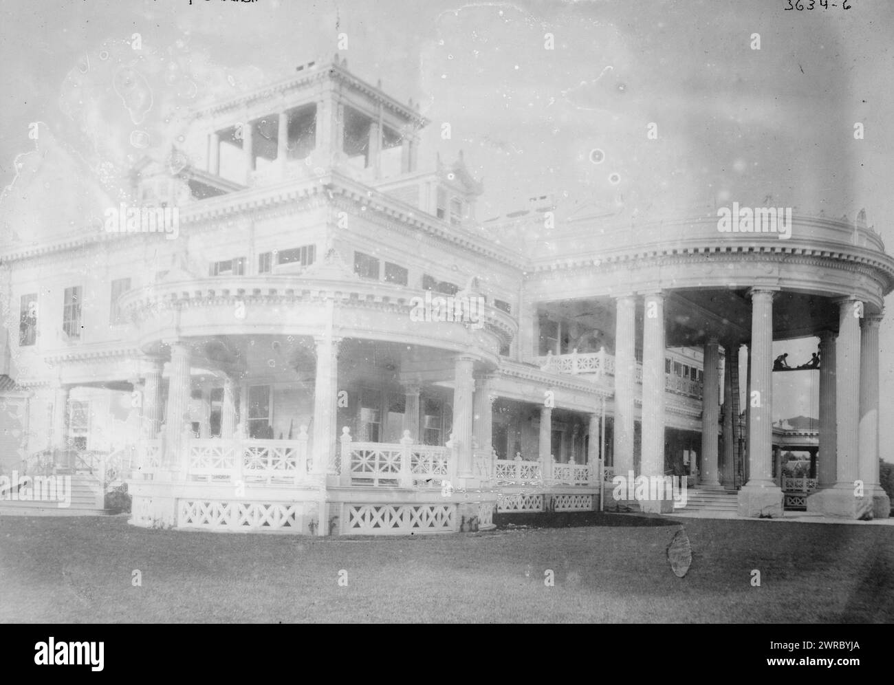 Shadow Lawn, Elberon, Foto zeigt Präsident Wilsons Sommer Weißes Haus. 1910 und ca. 1915, Glasnegative, 1 negativ: Glas Stockfoto