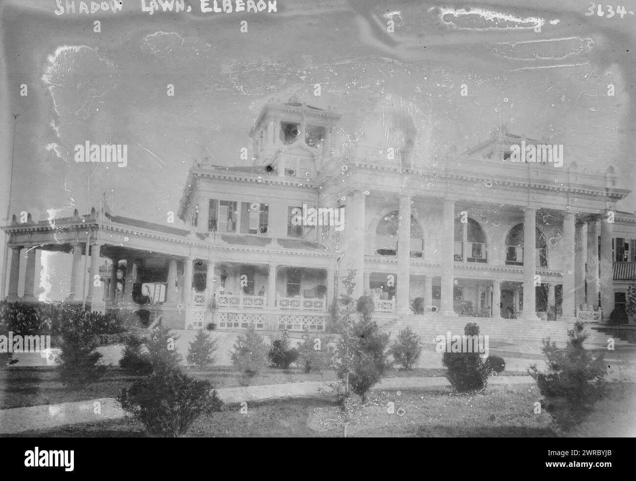 Shadow Lawn, Elberon, Foto zeigt Präsident Wilsons Sommer Weißes Haus. 1910 und ca. 1915, Glasnegative, 1 negativ: Glas Stockfoto